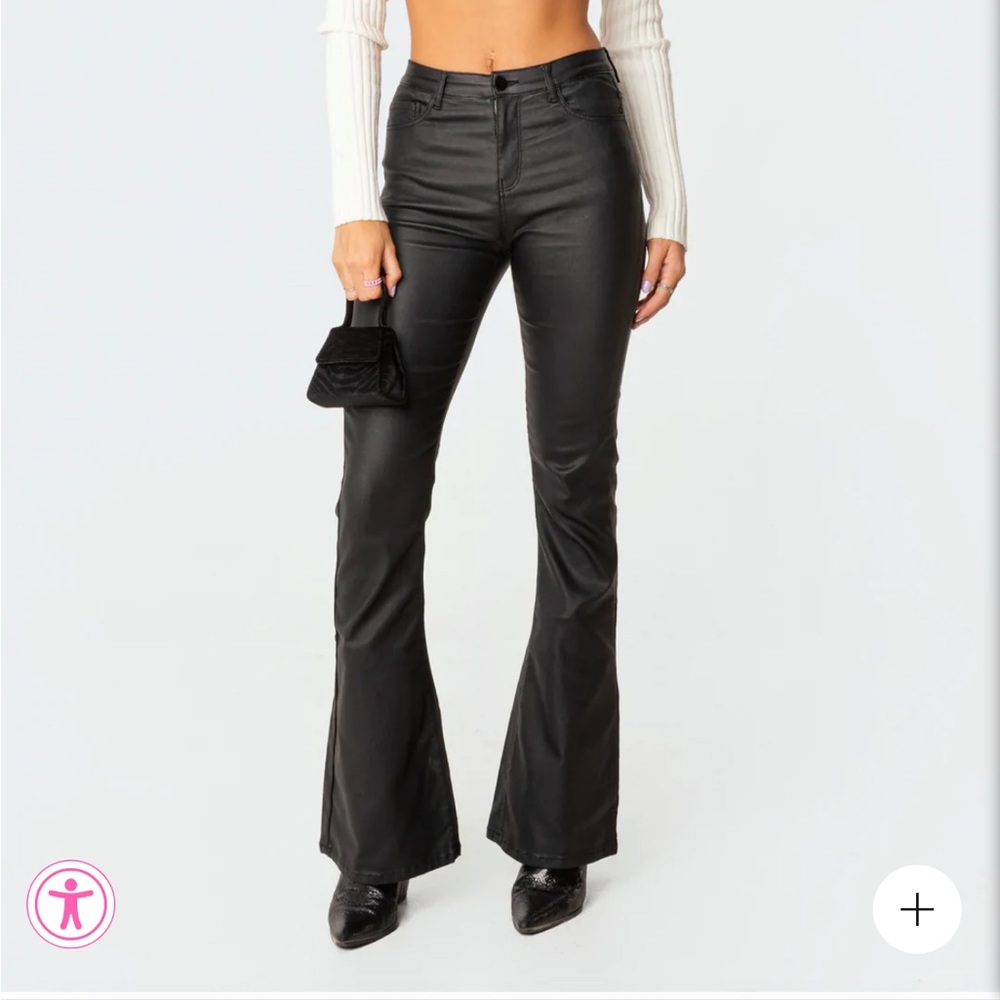 Edikted Faux Leather Flare Pants